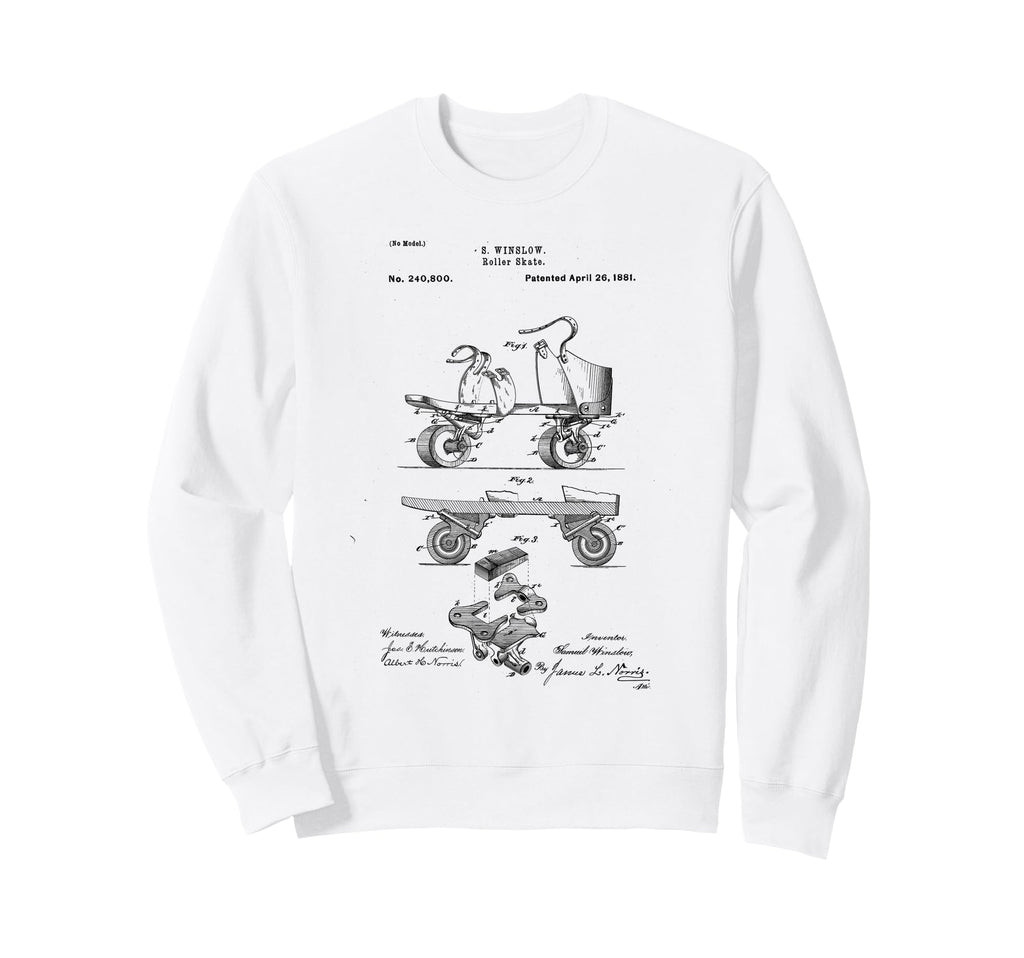 Roller Skate Patent Blueprint Sweatshirt - Unique Graphic for Adults - T-Shirt, Sweatshirt, Hoodie