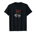 Maroon Red Bow Disco Cherry Balls T-Shirt - Trendy Graphic for Adults - T-Shirt, Sweatshirt, Hoodie