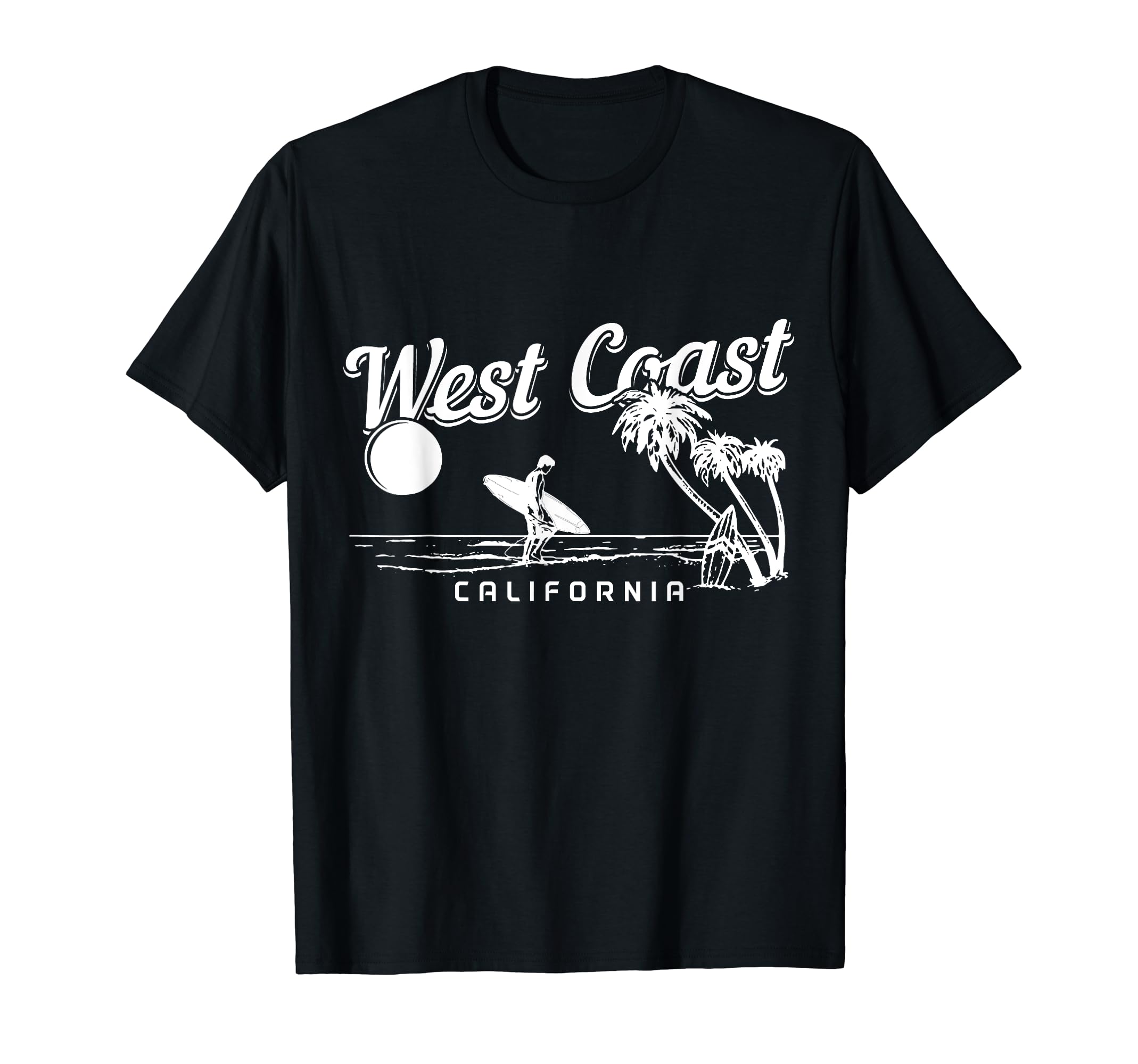 West Coast California Beach Surf Surfer T-Shirt - Fun Novelty Design Unisex - T-Shirt, Sweatshirt, Hoodie