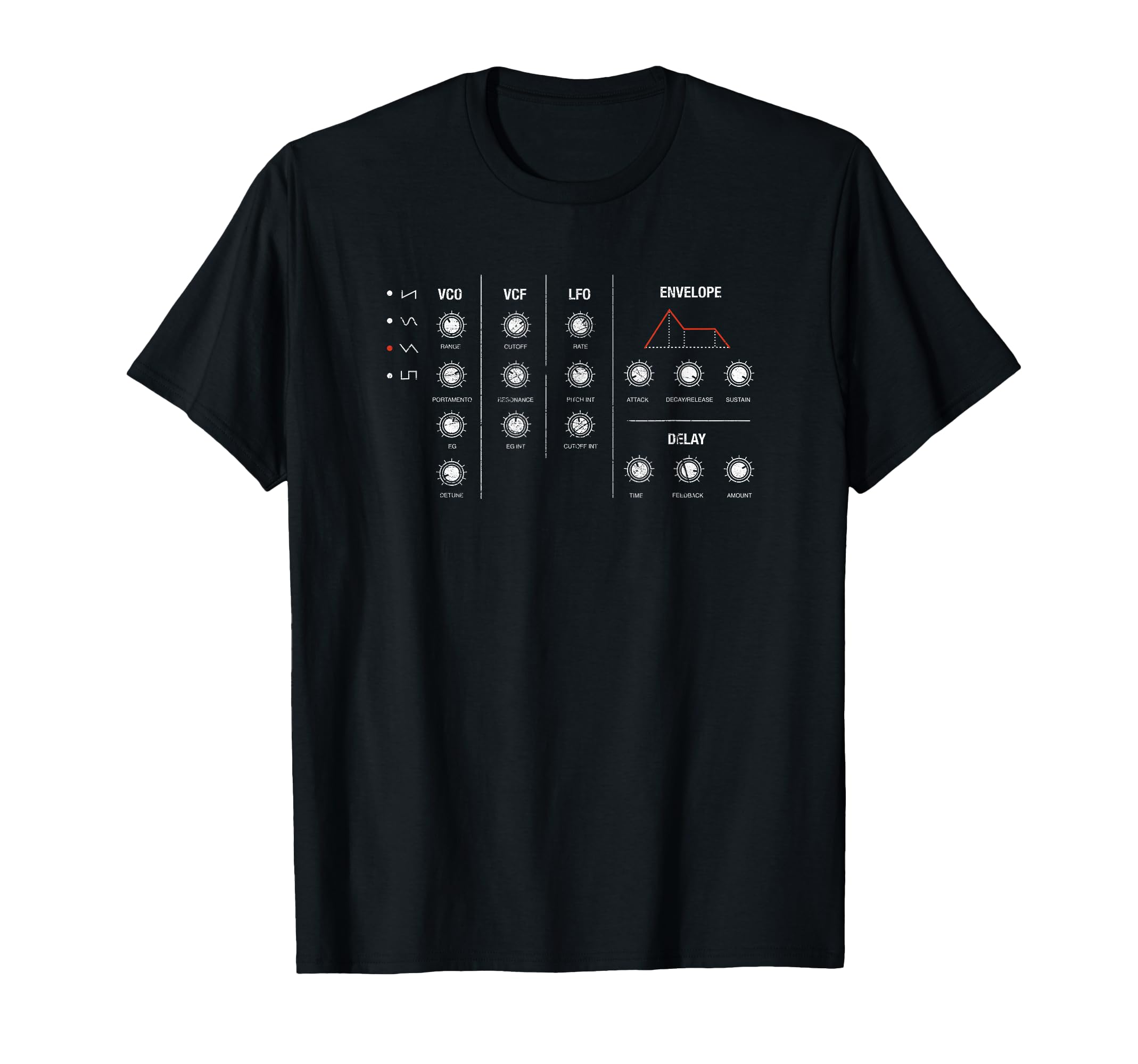 Synthesizer Potis Analog Acid Nerd 80S T-Shirt - Trendy Graphic for Adults - T-Shirt, Sweatshirt, Hoodie