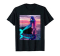 Mermaid Portrait Vaporwave Outrun T-Shirt - Aesthetic Graphic Men Women - T-Shirt, Sweatshirt, Hoodie