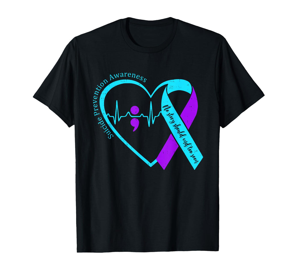 Suicide Prevention Awareness Heart T-Shirt - Aesthetic Graphic for Adults - T-Shirt, Sweatshirt, Hoodie