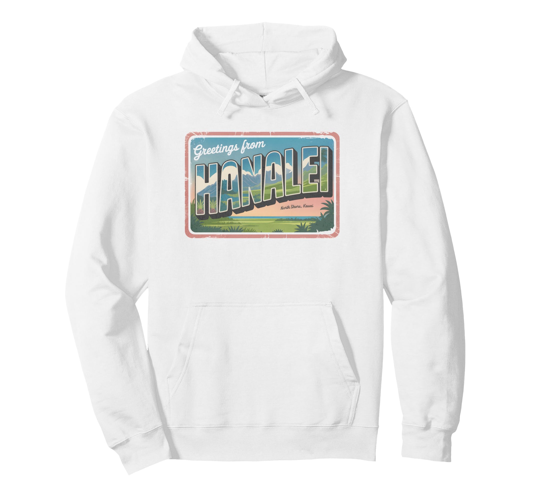 Hanalei Postcard Kauai Hawaii Hawaiian Hoodie - Custom Art Print Unisex - T-Shirt, Sweatshirt, Hoodie