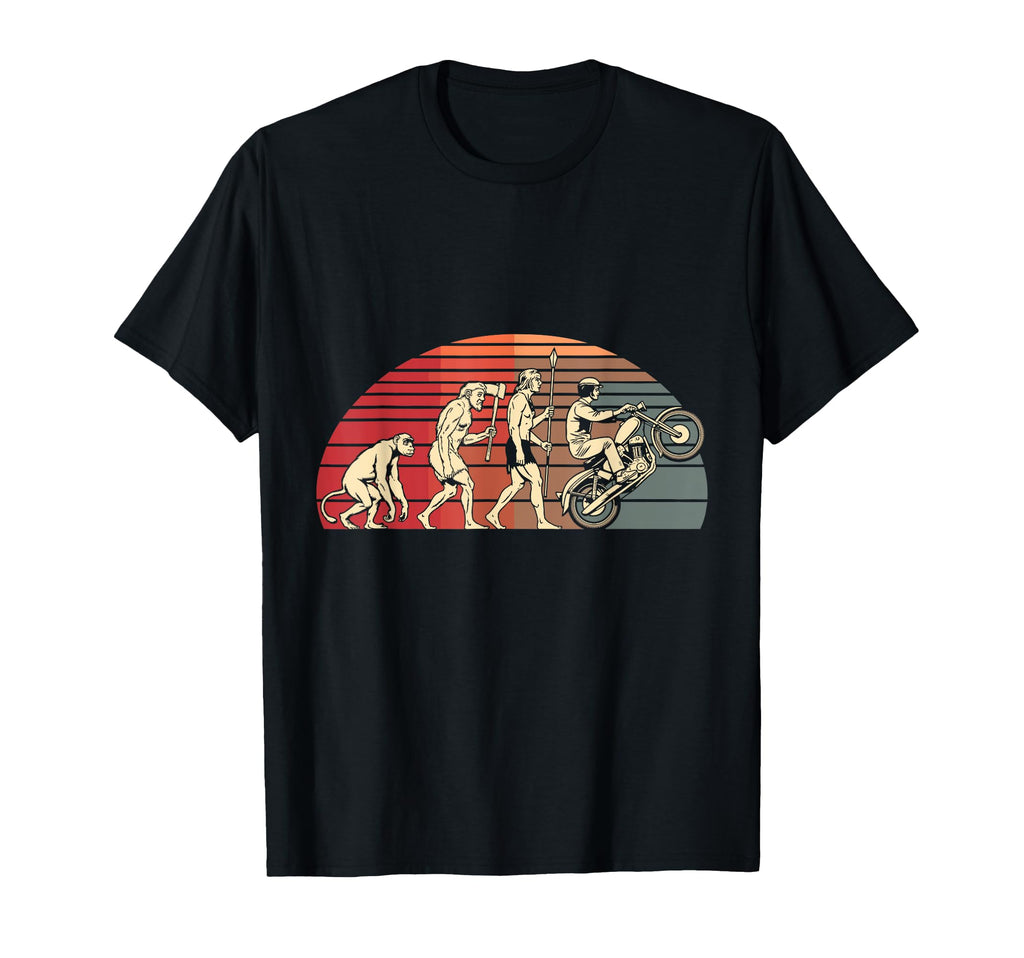 Motorcycle Evolution Human Biker T-Shirt - Casual Everyday Wear Unisex - T-Shirt, Sweatshirt, Hoodie