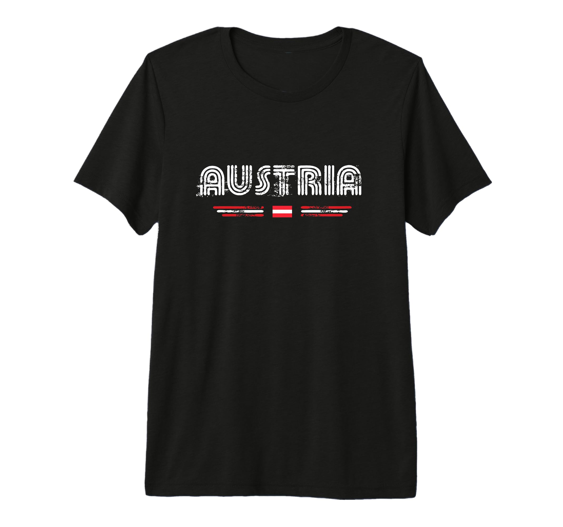 Austria 70S 80S Type Flag Tri Blend T-Shirt - Fun Novelty Design Men Women - T-Shirt, Sweatshirt, Hoodie