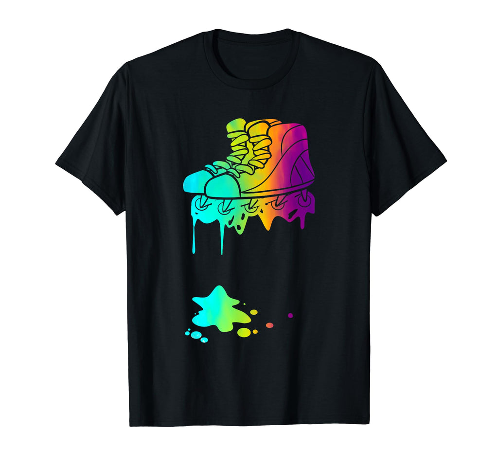 Flashy Rainbow Rollerblading Pride Hoodie - Aesthetic Graphic Men Women - T-Shirt, Sweatshirt, Hoodie