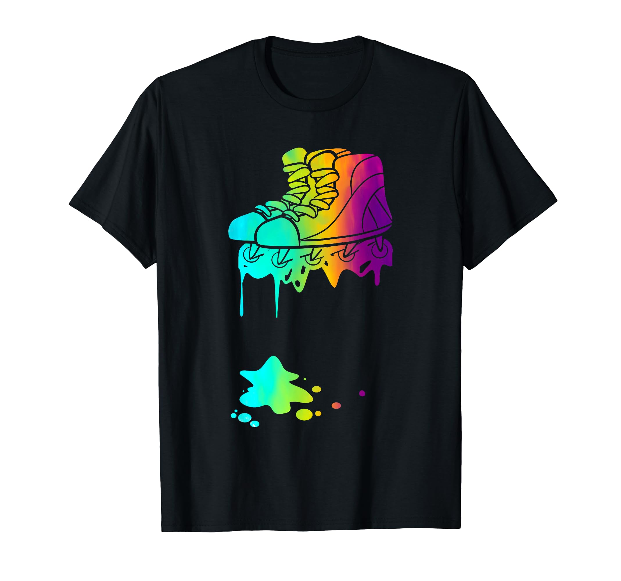 Flashy Rainbow Rollerblading Pride Hoodie - Aesthetic Graphic Men Women - T-Shirt, Sweatshirt, Hoodie
