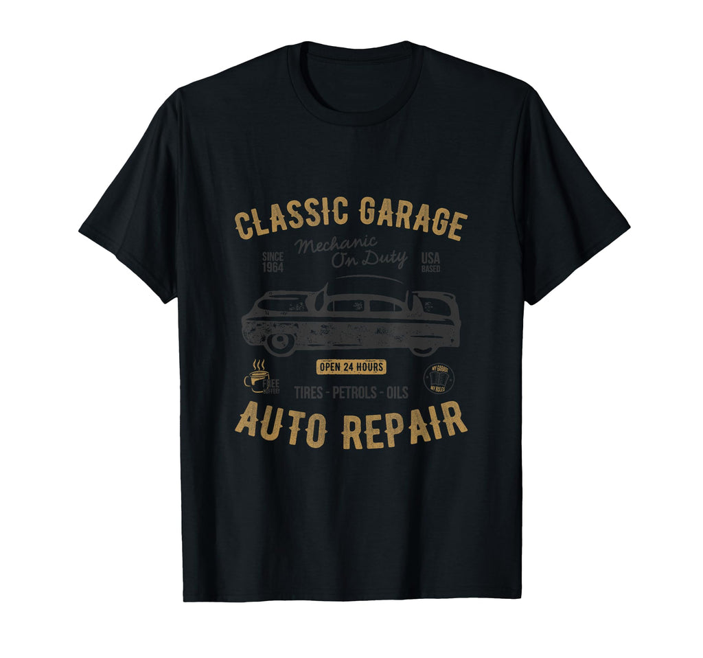 Garage And Auto Repair Advertising T-Shirt - Fun Novelty Design for Adults - T-Shirt, Sweatshirt, Hoodie