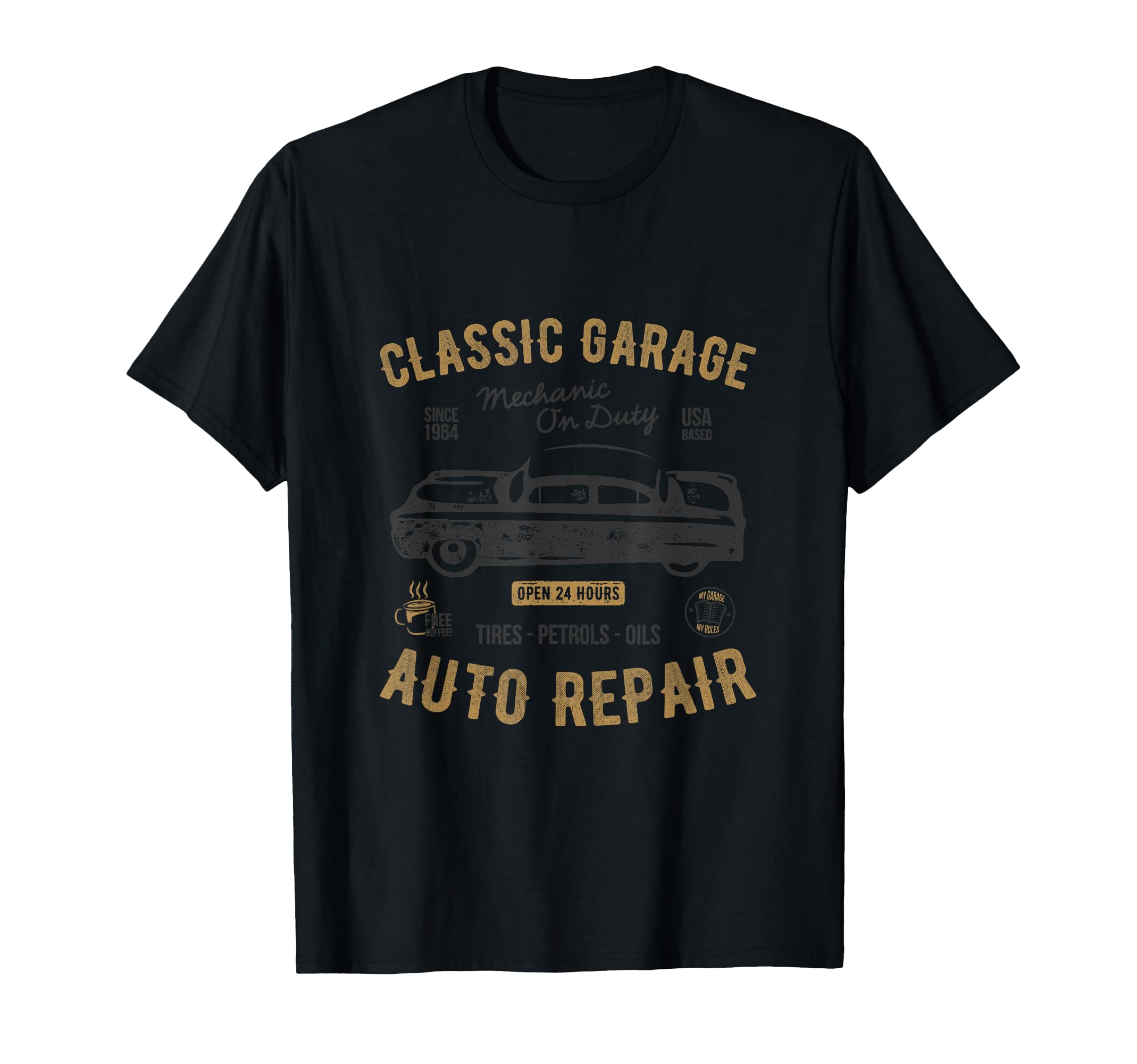 Garage And Auto Repair Advertising T-Shirt - Fun Novelty Design for Adults - T-Shirt, Sweatshirt, Hoodie