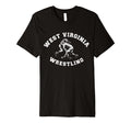 West Virginia Wrestling Distressed T-Shirt - Custom Art Print for Adults - T-Shirt, Sweatshirt, Hoodie