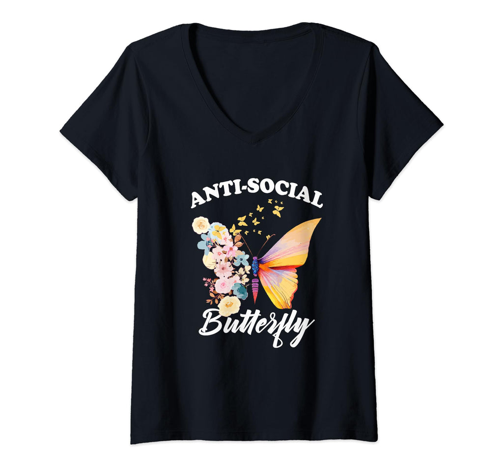 Womens Antisocial Butterfly Introvert T-Shirt - Streetwear Style Men Women - T-Shirt, Sweatshirt, Hoodie