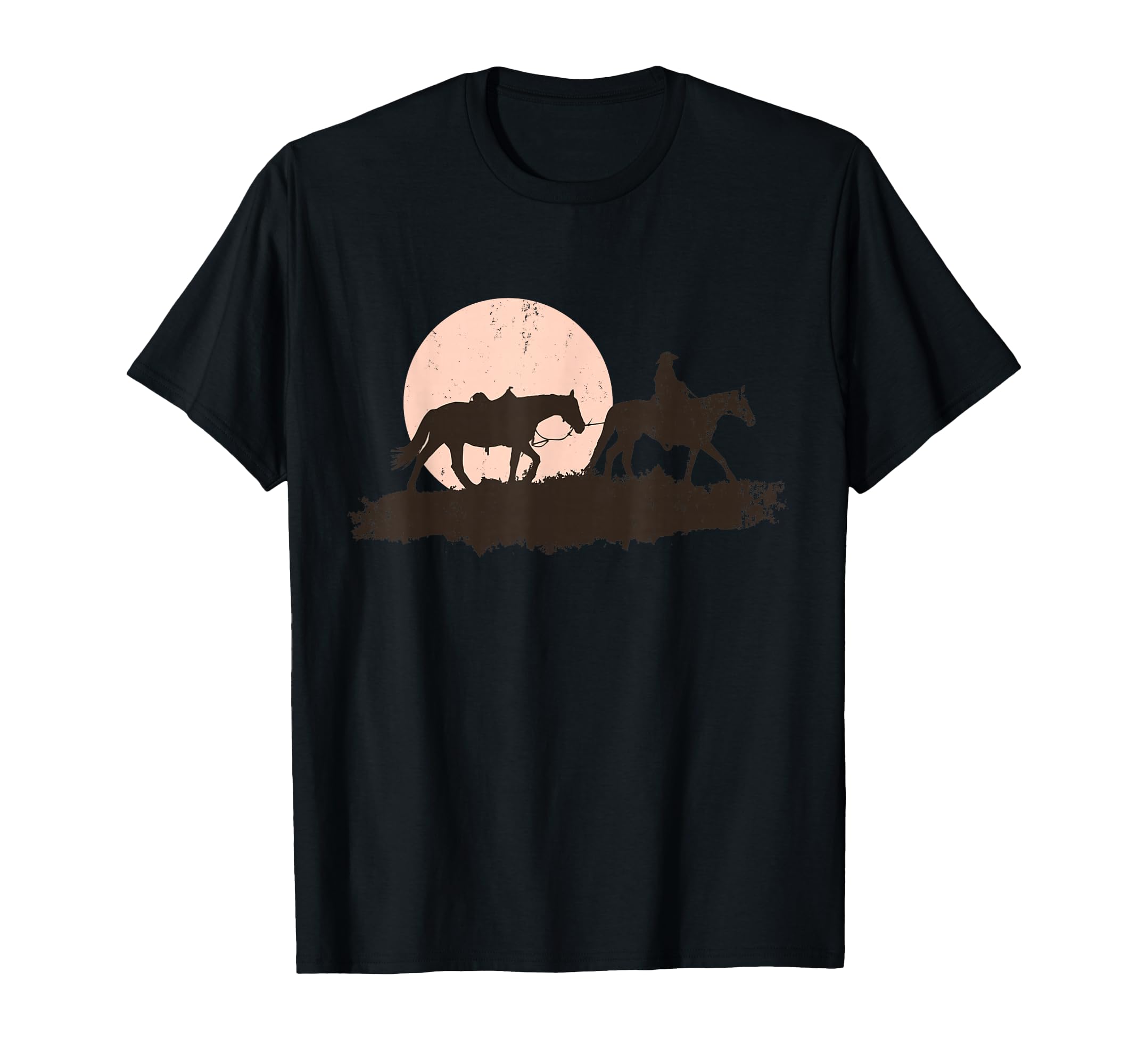 Sunset Horse Trail Riding Western Art T-Shirt - Trendy Graphic Men Women - T-Shirt, Sweatshirt, Hoodie