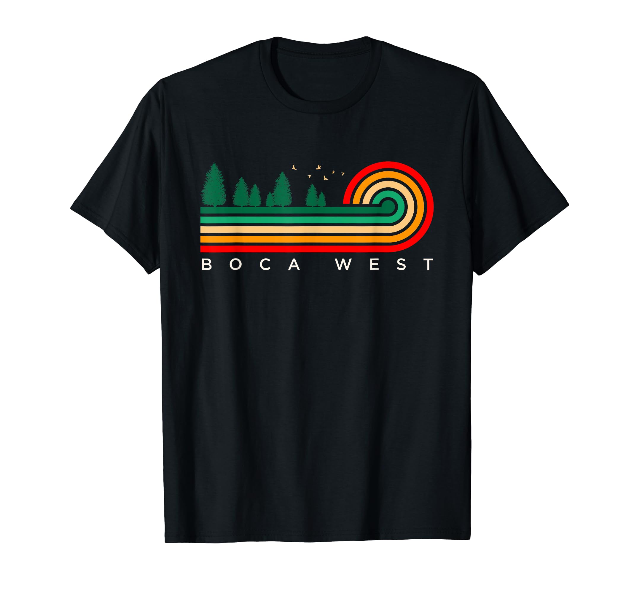 Evergreen Stripes Boca West Florida T-Shirt - Trendy Graphic Men Women - T-Shirt, Sweatshirt, Hoodie