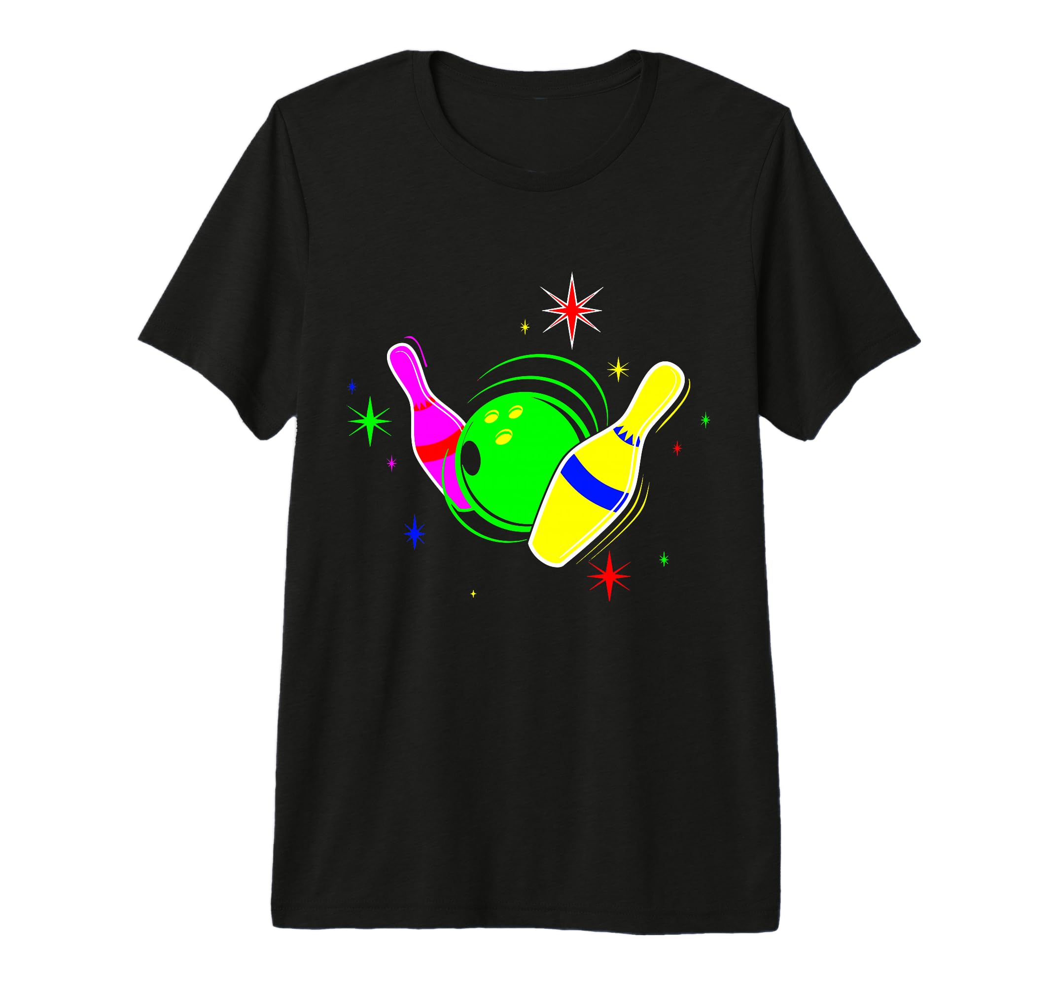 Bowling 80S Neon Sign Strike T-Shirt - Fun Novelty Design for Adults - T-Shirt, Sweatshirt, Hoodie