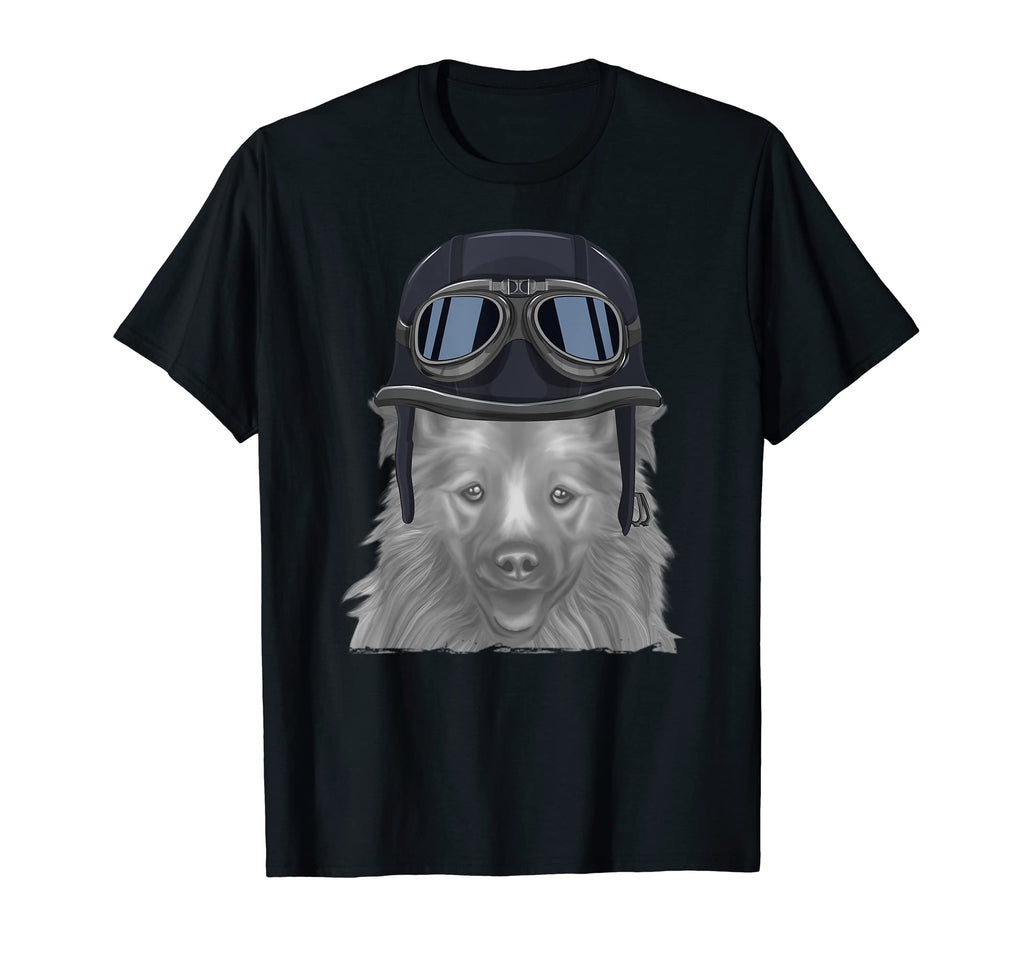 Icelandic Sheepdog Wearing Motorcycle T-Shirt - Streetwear Style Men Women - T-Shirt, Sweatshirt, Hoodie