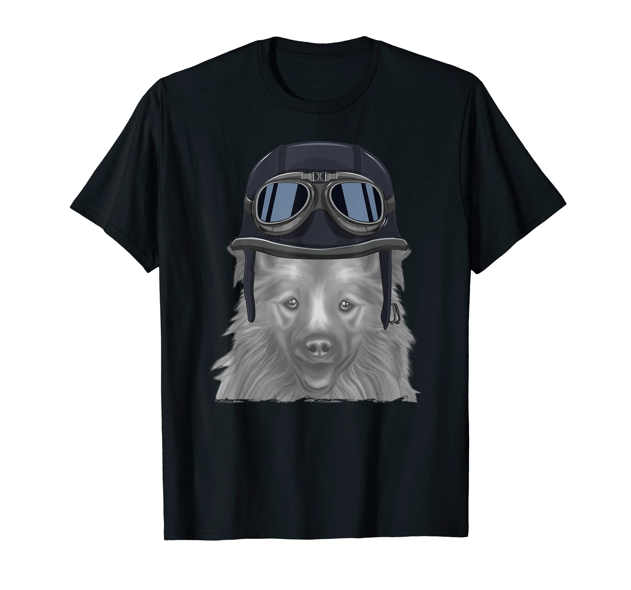 Icelandic Sheepdog Wearing Motorcycle T-Shirt - Streetwear Style Men Women - T-Shirt, Sweatshirt, Hoodie