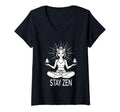Womens Stay Zen Cat Meditation Calm Yoga T-Shirt - Unique Graphic Unisex - T-Shirt, Sweatshirt, Hoodie