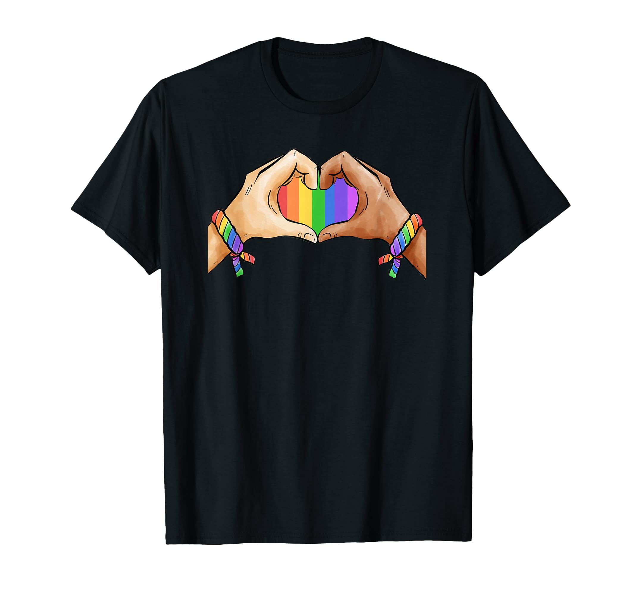 Gay Pride Lgbt Rainbow Flag Heart Unity T-Shirt - Graphic Print Unisex - T-Shirt, Sweatshirt, Hoodie