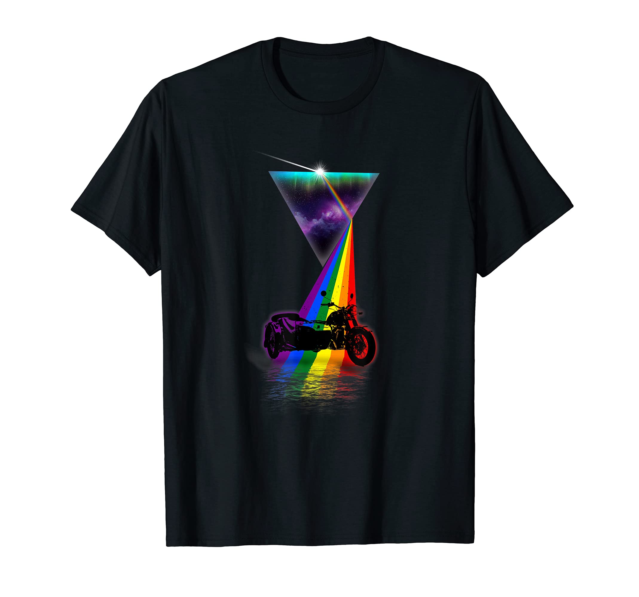 Prism Sidecar Motorcycle T-Shirt - Novelty Apparel for Adults - T-Shirt, Sweatshirt, Hoodie