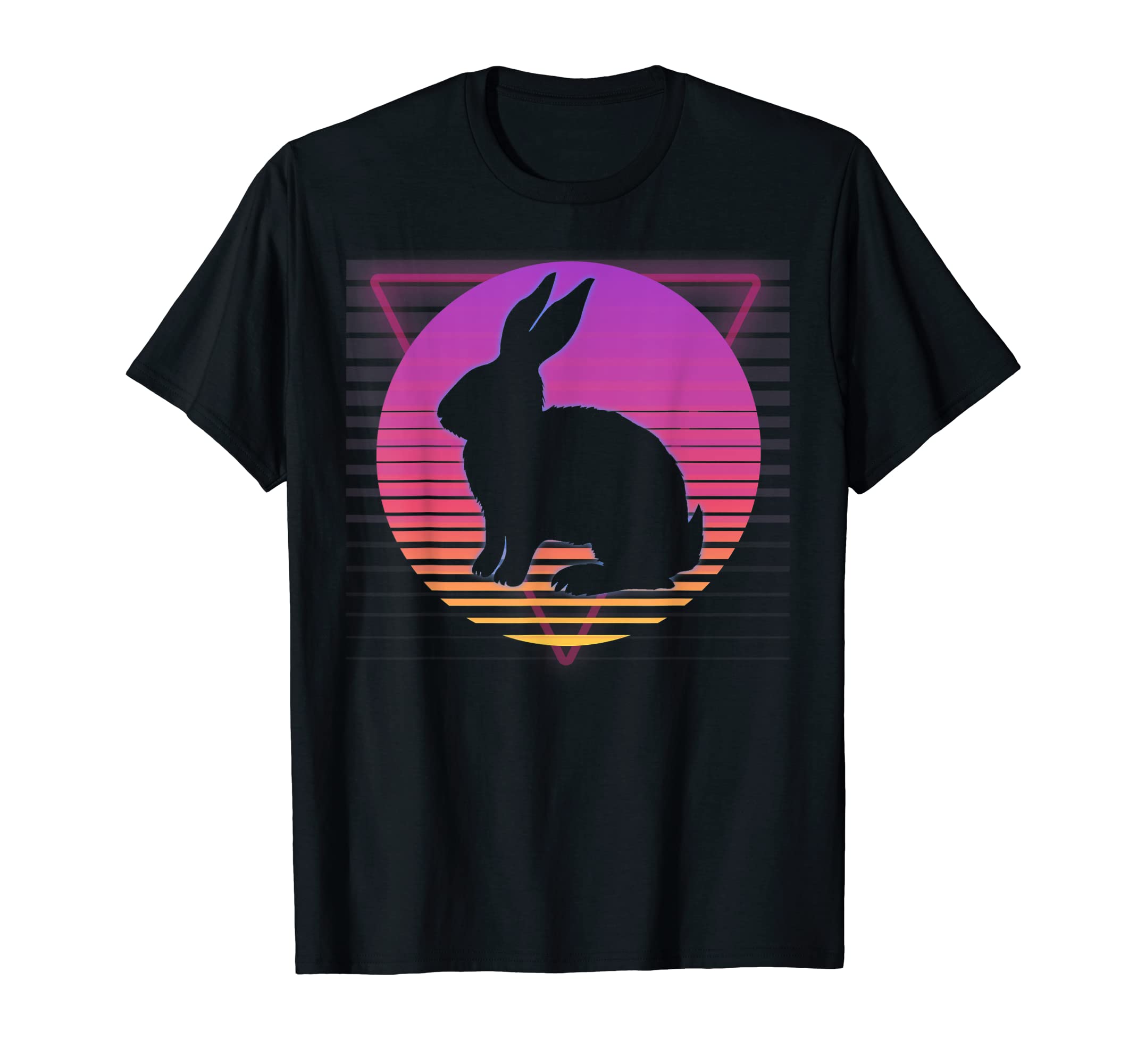 Rabbit Bunny Vaporwave 80S 90S Sunset T-Shirt - Novelty Apparel Unisex - T-Shirt, Sweatshirt, Hoodie