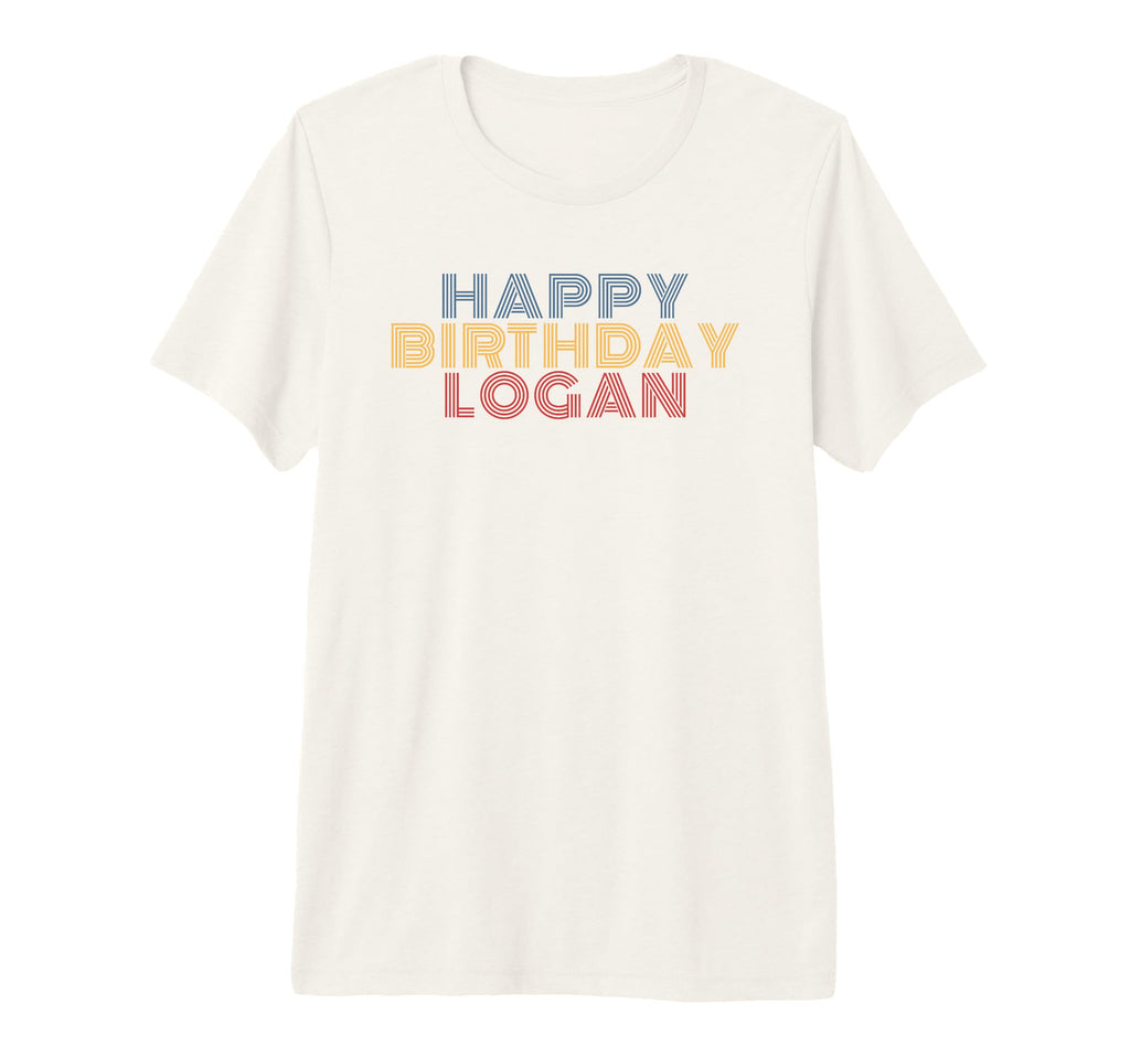 Happy Birthday Logan Personalized T-Shirt - Minimalist Print for Adults - T-Shirt, Sweatshirt, Hoodie