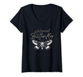 Womens Antisocial Butterfly V Neck T-Shirt - Minimalist Print Unisex - T-Shirt, Sweatshirt, Hoodie