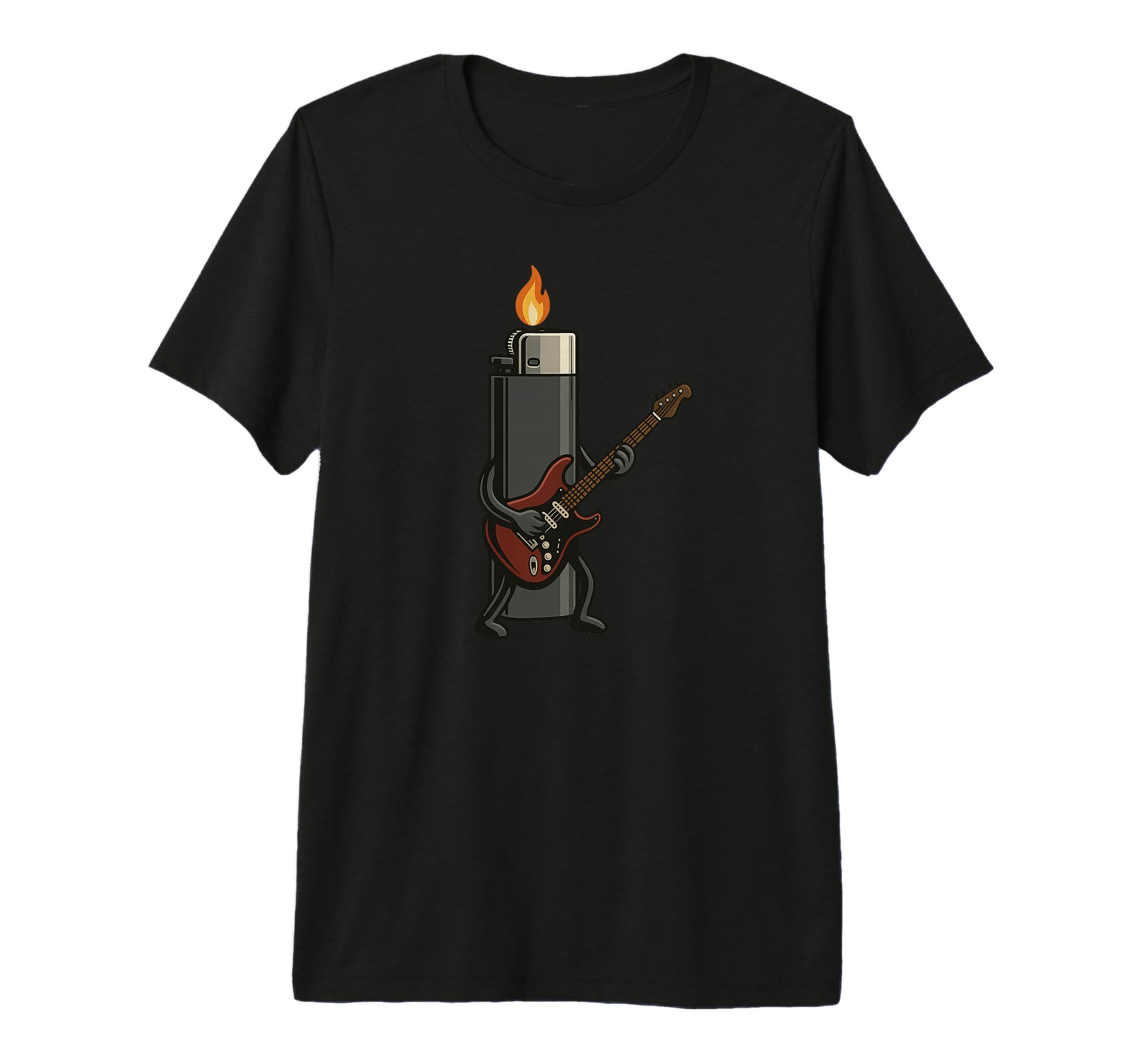 Pretty Lighter Flames And Electric Guitar T-Shirt - Novelty Apparel Unisex - T-Shirt, Sweatshirt, Hoodie