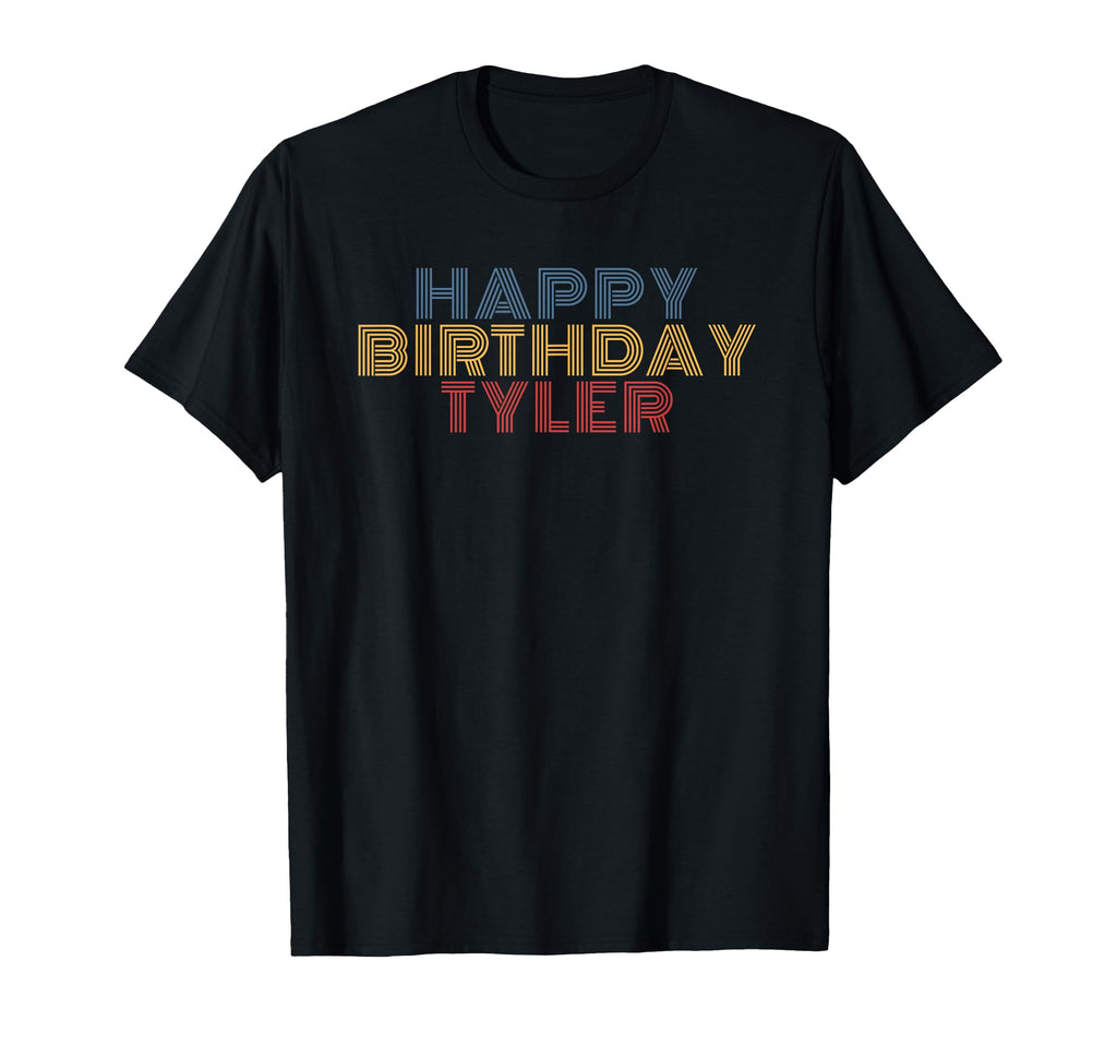 Happy Birthday Tyler Personalized Name T-Shirt - Minimalist Print Unisex - T-Shirt, Sweatshirt, Hoodie