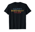 Happy Birthday Tyler Personalized Name T-Shirt - Minimalist Print Unisex - T-Shirt, Sweatshirt, Hoodie