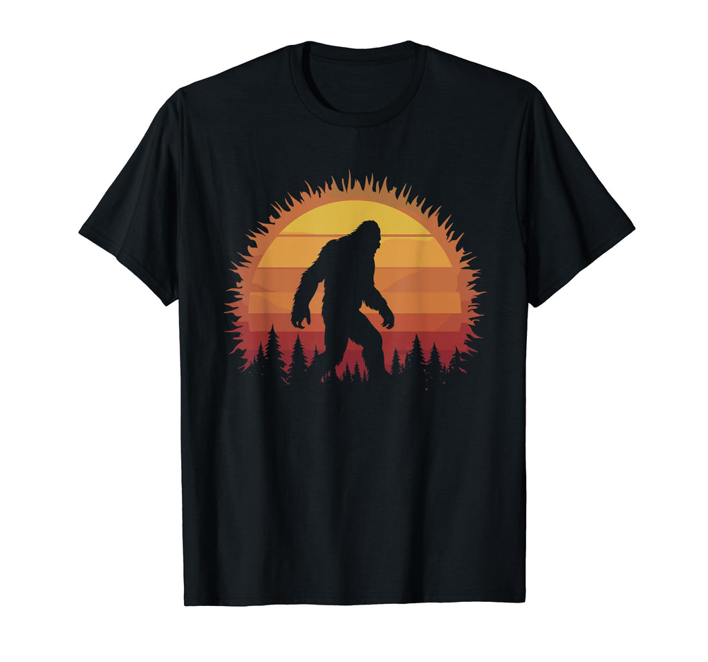 Sasquatch Silhouette Sunset Mountain Forest T-Shirt - Graphic Print Unisex - T-Shirt, Sweatshirt, Hoodie