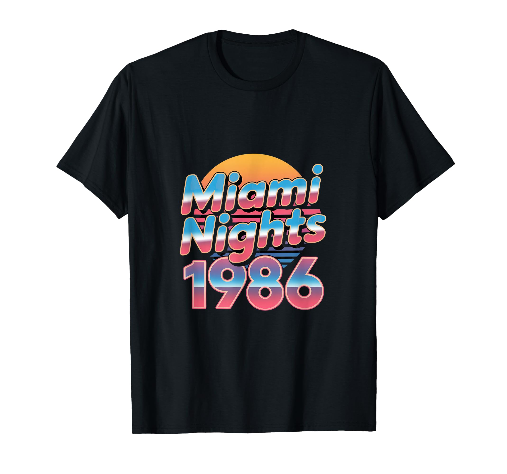 Miami Nights 1986 Synthwave Sunset T-Shirt - Novelty Apparel Men Women - T-Shirt, Sweatshirt, Hoodie