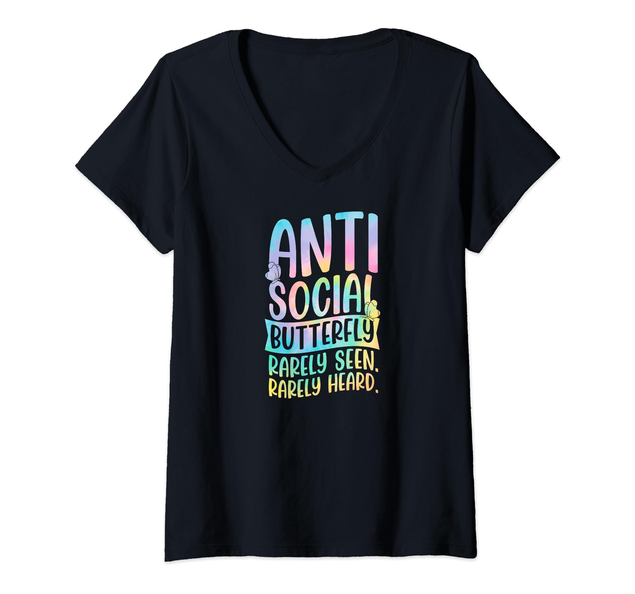 Womens Antisocial Butterfly Rarely T-Shirt - Casual Everyday Wear Unisex - T-Shirt, Sweatshirt, Hoodie