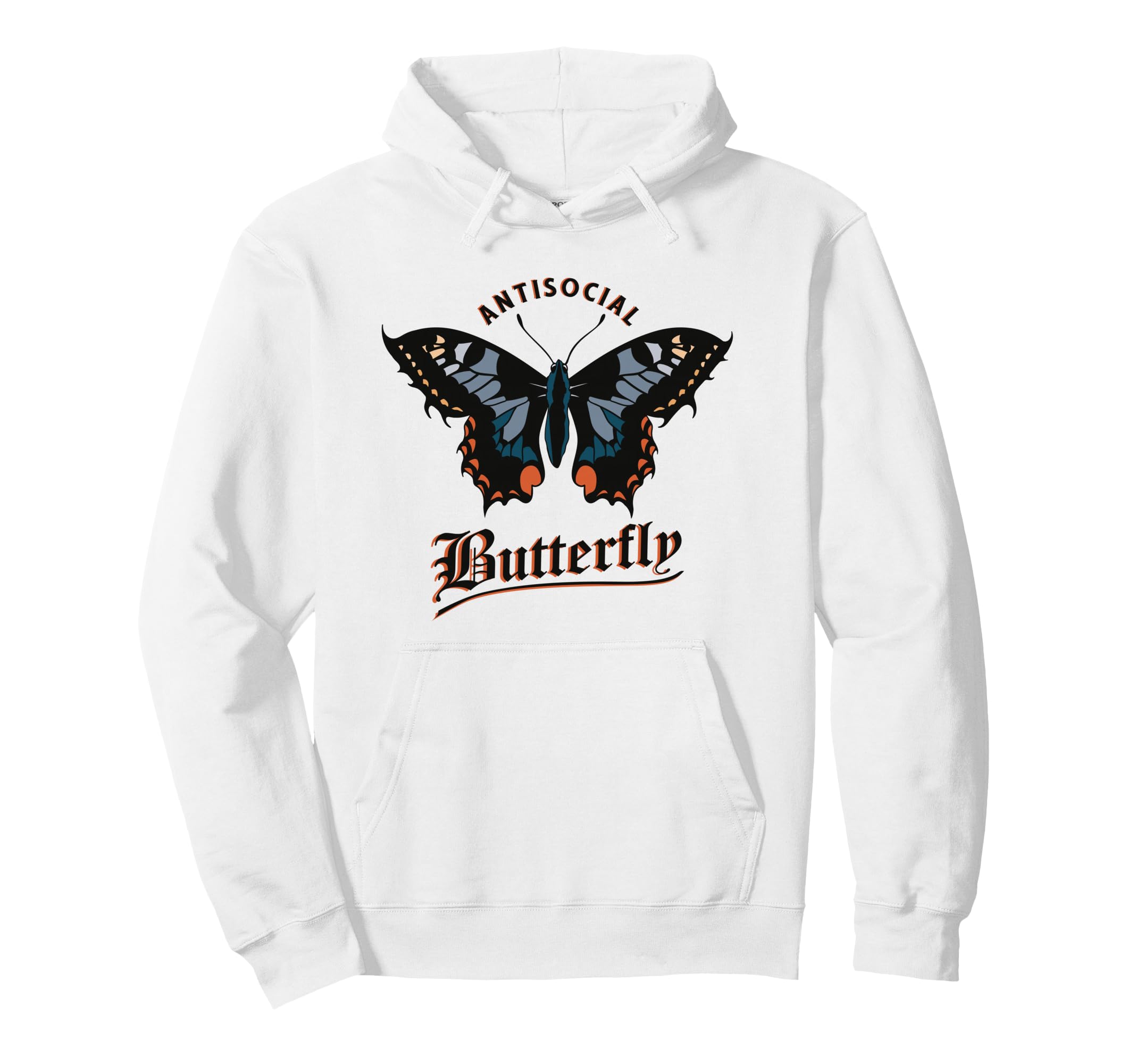 Anti Social Butterfly Sarcastic Introvert Hoodie - Minimalist Print Unisex - T-Shirt, Sweatshirt, Hoodie