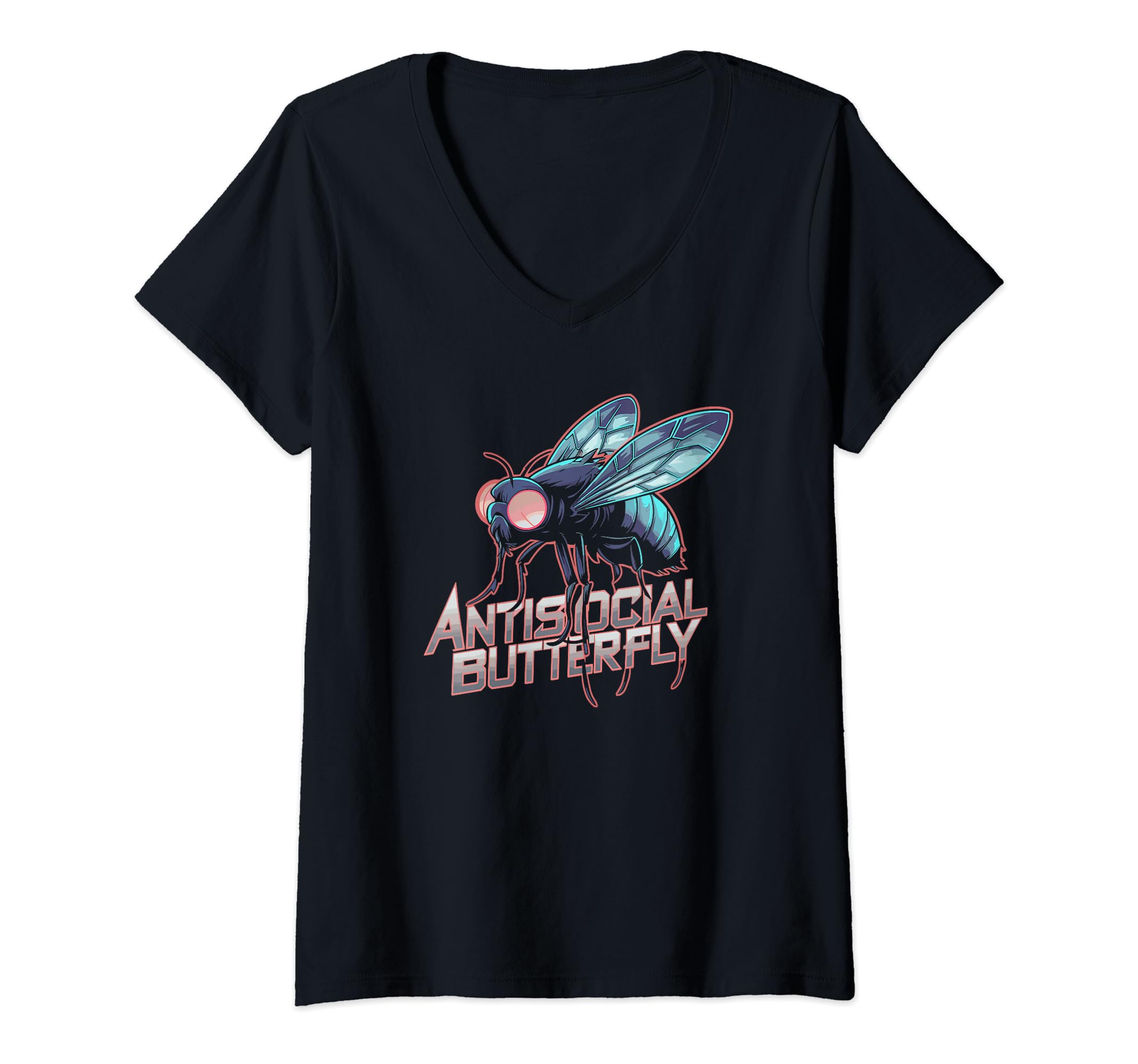 Womens Antisocial Butterfly Housefly T-Shirt - Unique Graphic for Adults - T-Shirt, Sweatshirt, Hoodie