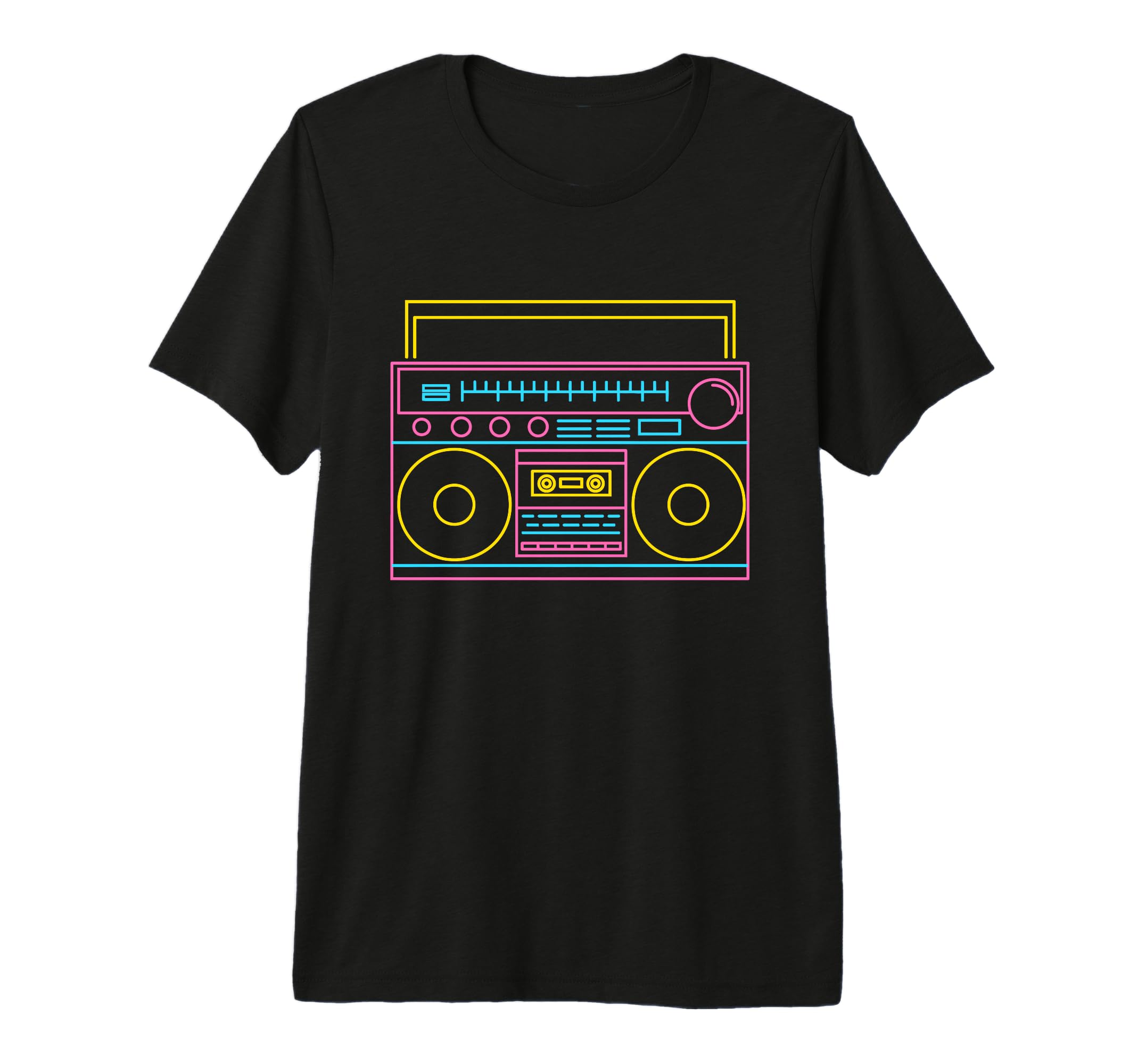 Colorful Boombox Synthwave Music Radio T-Shirt - Fun Novelty Design Unisex - T-Shirt, Sweatshirt, Hoodie