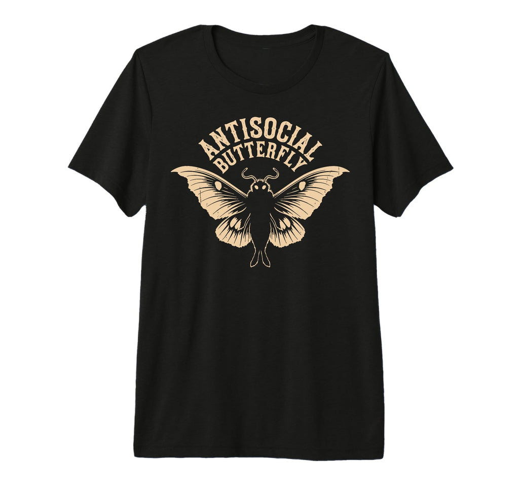 Antisocial Butterfly Tri Blend T-Shirt - Aesthetic Graphic for Adults - T-Shirt, Sweatshirt, Hoodie