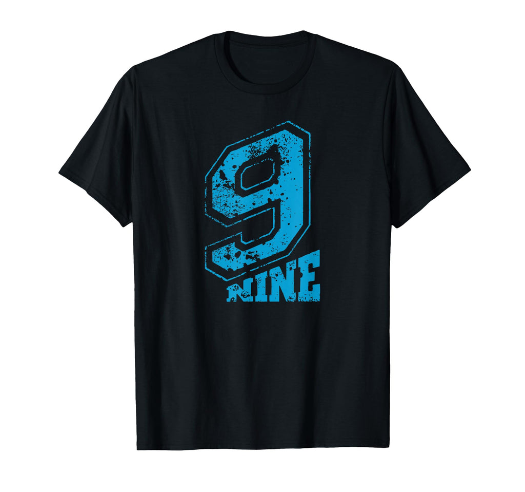 Minimalist Typography Blue Number Nine T-Shirt - Trendy Graphic for Adults - T-Shirt, Sweatshirt, Hoodie