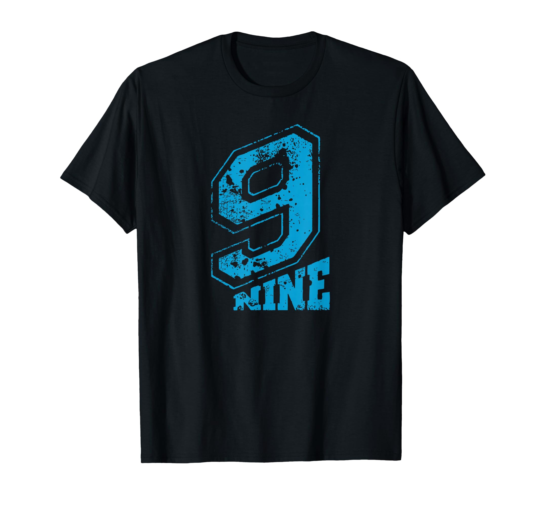 Minimalist Typography Blue Number Nine T-Shirt - Trendy Graphic for Adults - T-Shirt, Sweatshirt, Hoodie