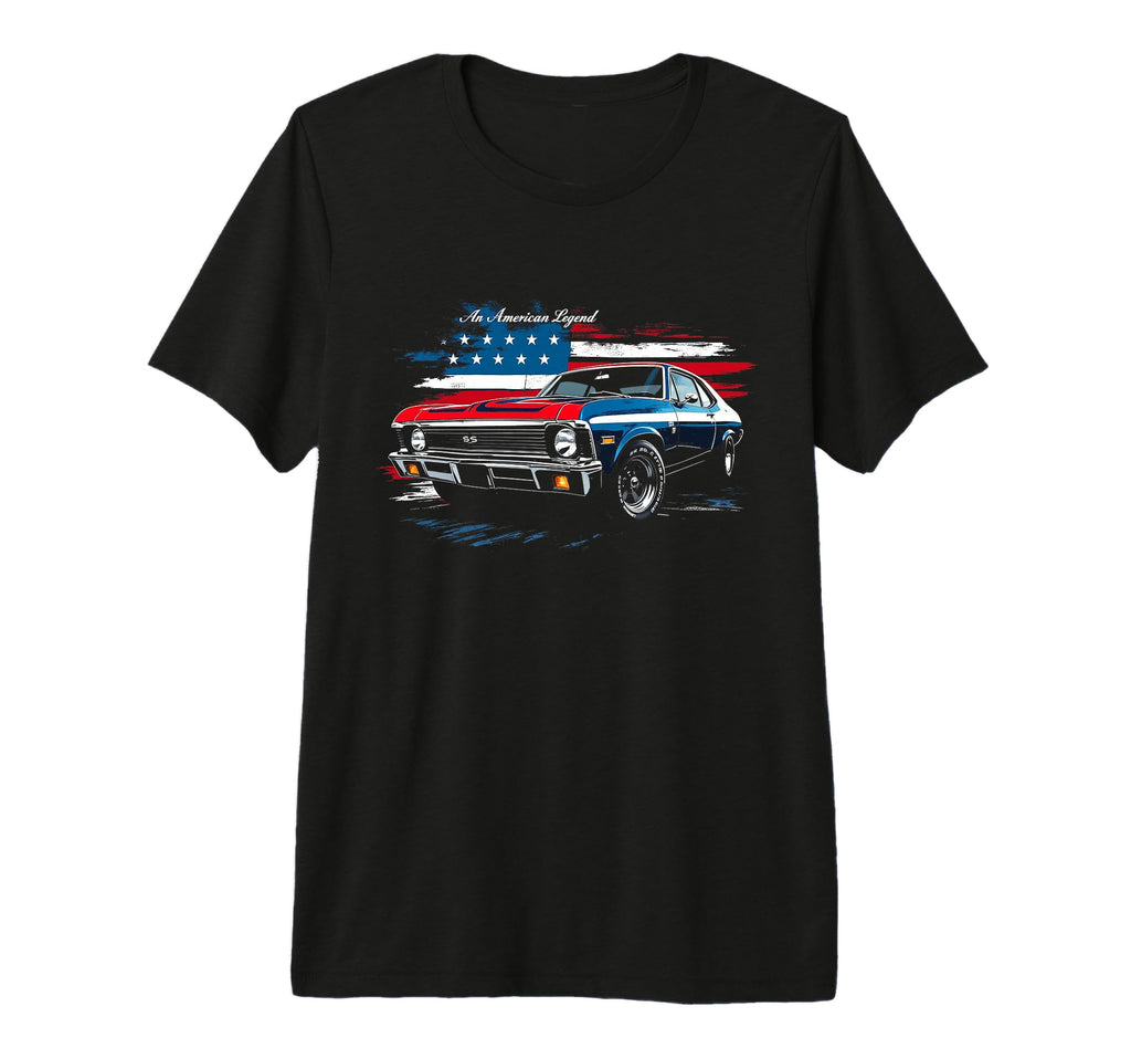 1968 1972 Nova Ss American Usa Flag T-Shirt - Graphic Print for Adults - T-Shirt, Sweatshirt, Hoodie