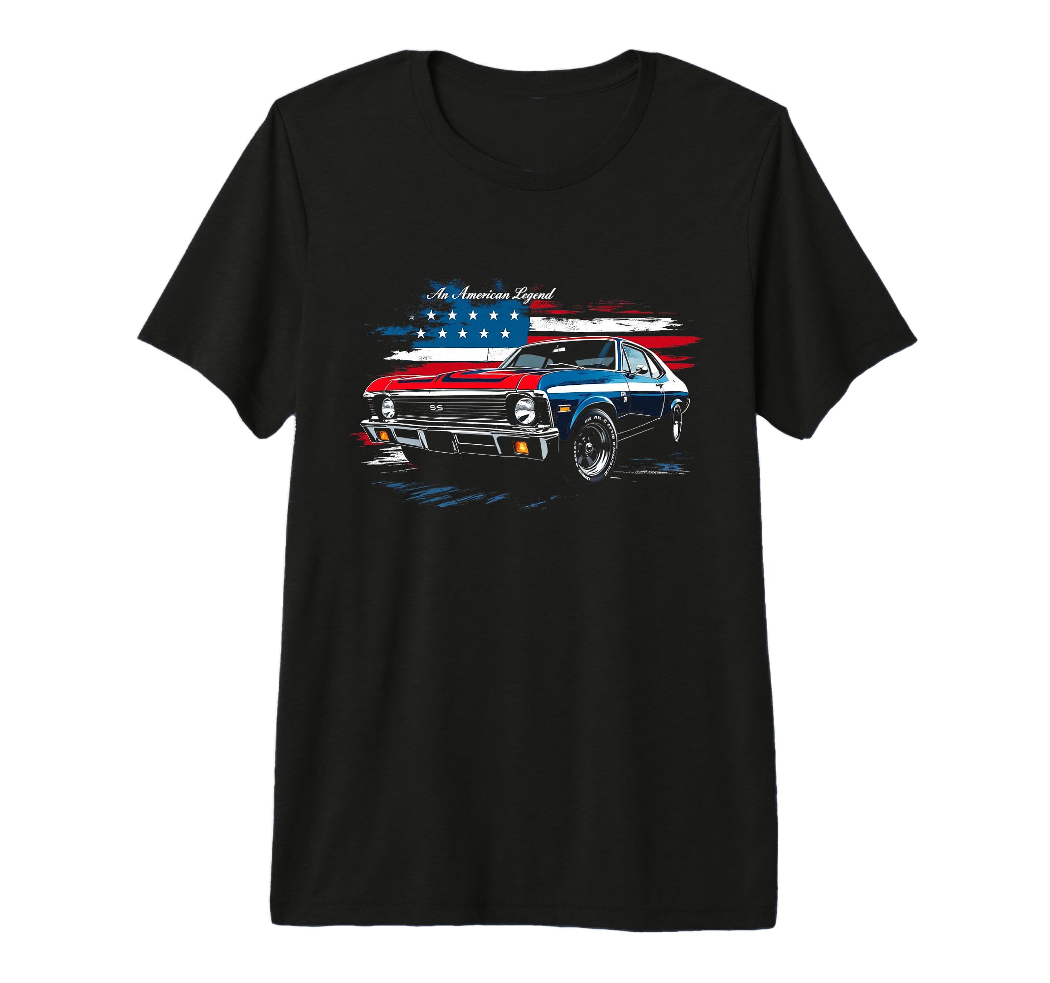 1968 1972 Nova Ss American Usa Flag T-Shirt - Graphic Print for Adults - T-Shirt, Sweatshirt, Hoodie