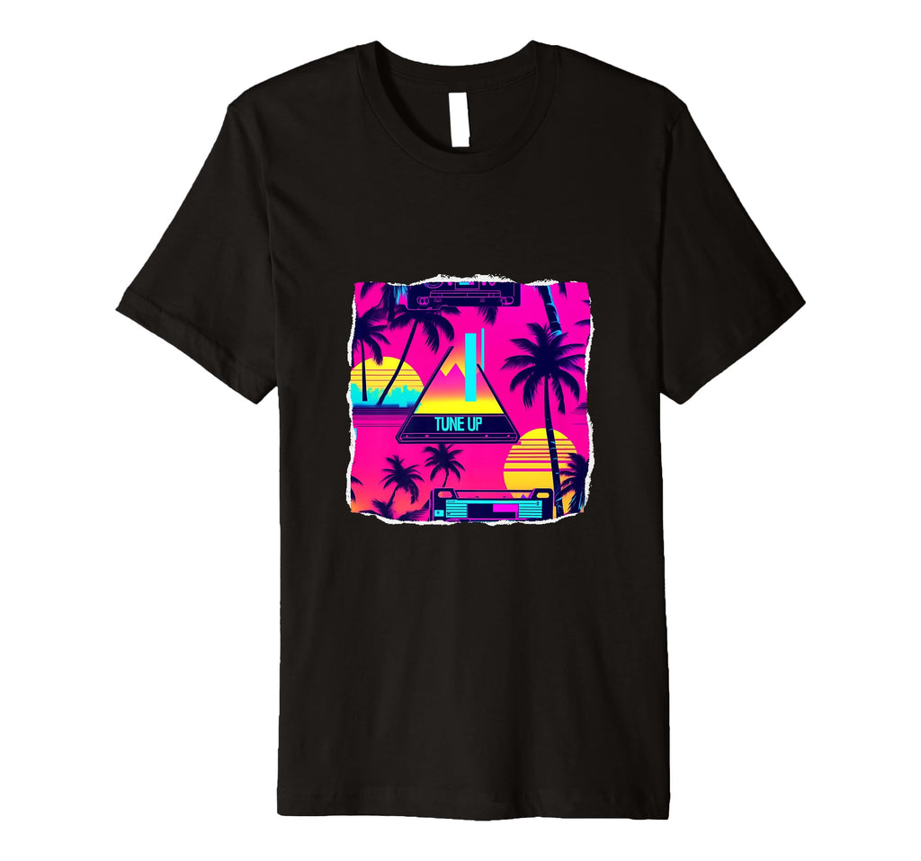 80S Neon Art Geometric Palm Tree T-Shirt - Unique Graphic for Adults - T-Shirt, Sweatshirt, Hoodie