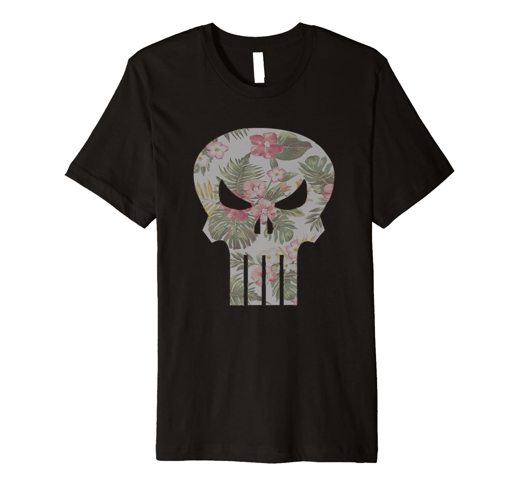 Marvel Punisher Skull Floral Pattern T-Shirt - Casual Everyday Wear Unisex - T-Shirt, Sweatshirt, Hoodie