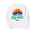 Florida Keys Key West Flamingo Striped Sweatshirt - Novelty Apparel Unisex - T-Shirt, Sweatshirt, Hoodie