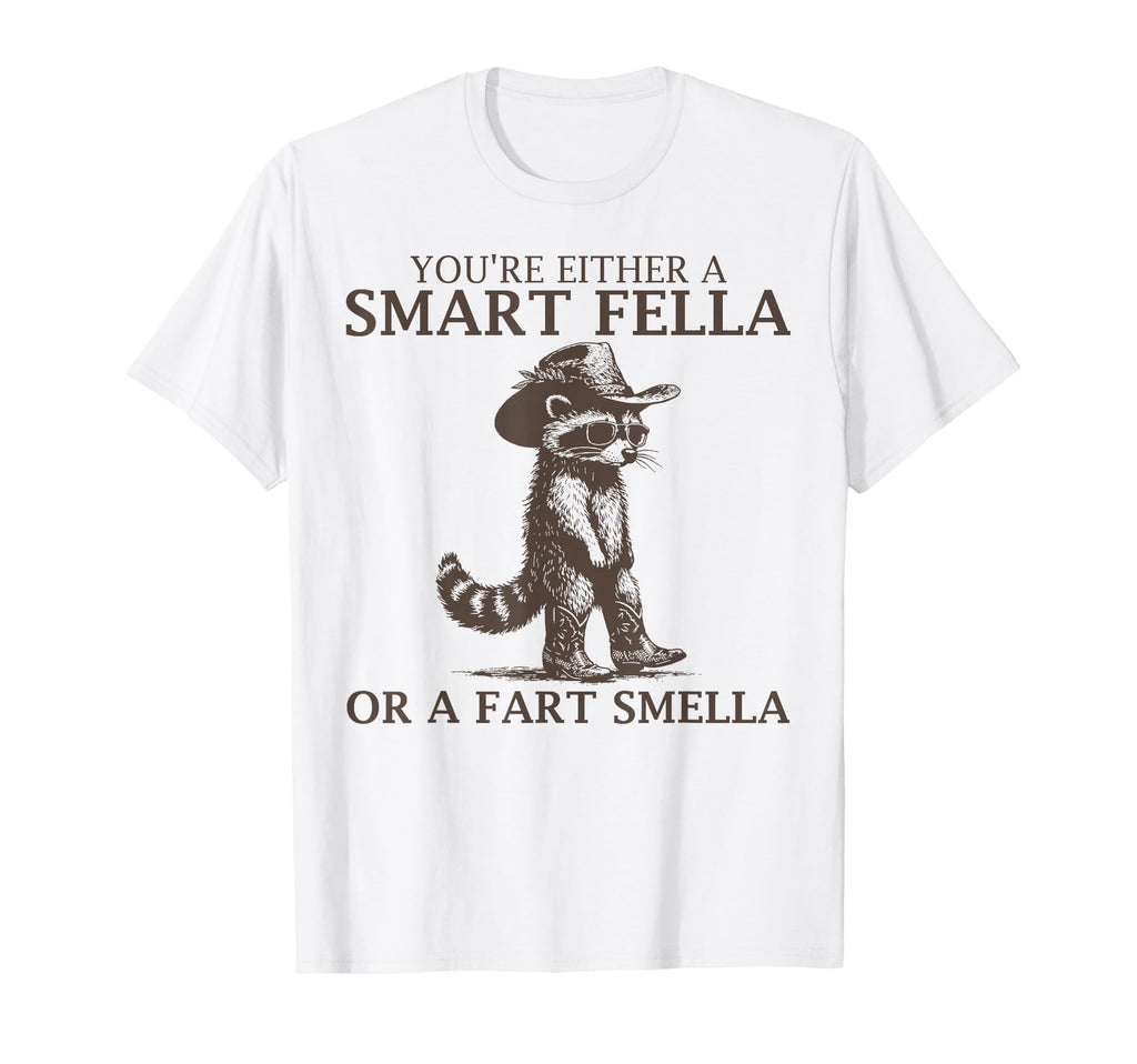 Smart Fella Raccoon 90S Funny T-Shirt - Aesthetic Graphic for Adults - T-Shirt, Sweatshirt, Hoodie