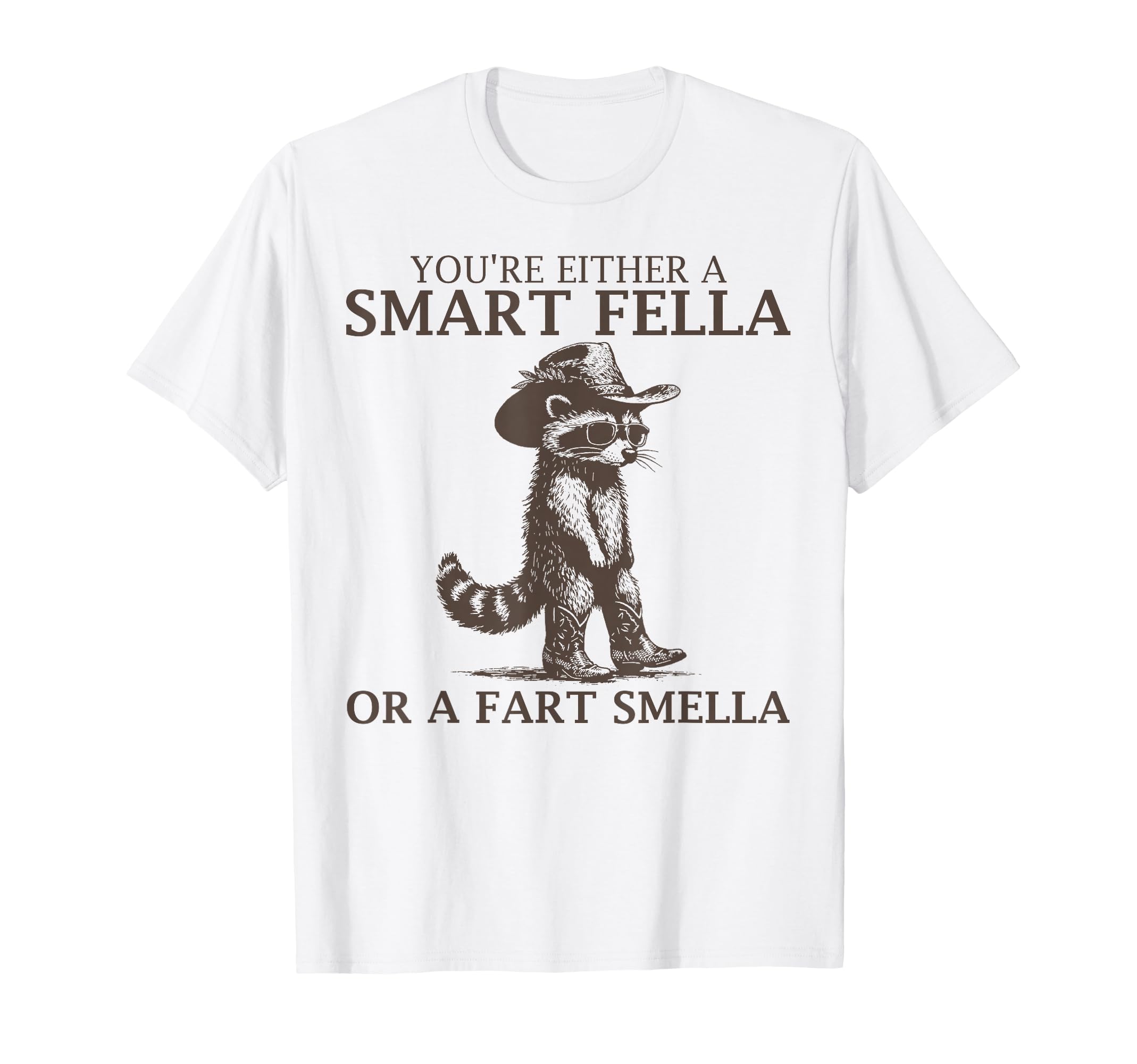 Smart Fella Raccoon 90S Funny T-Shirt - Aesthetic Graphic for Adults - T-Shirt, Sweatshirt, Hoodie