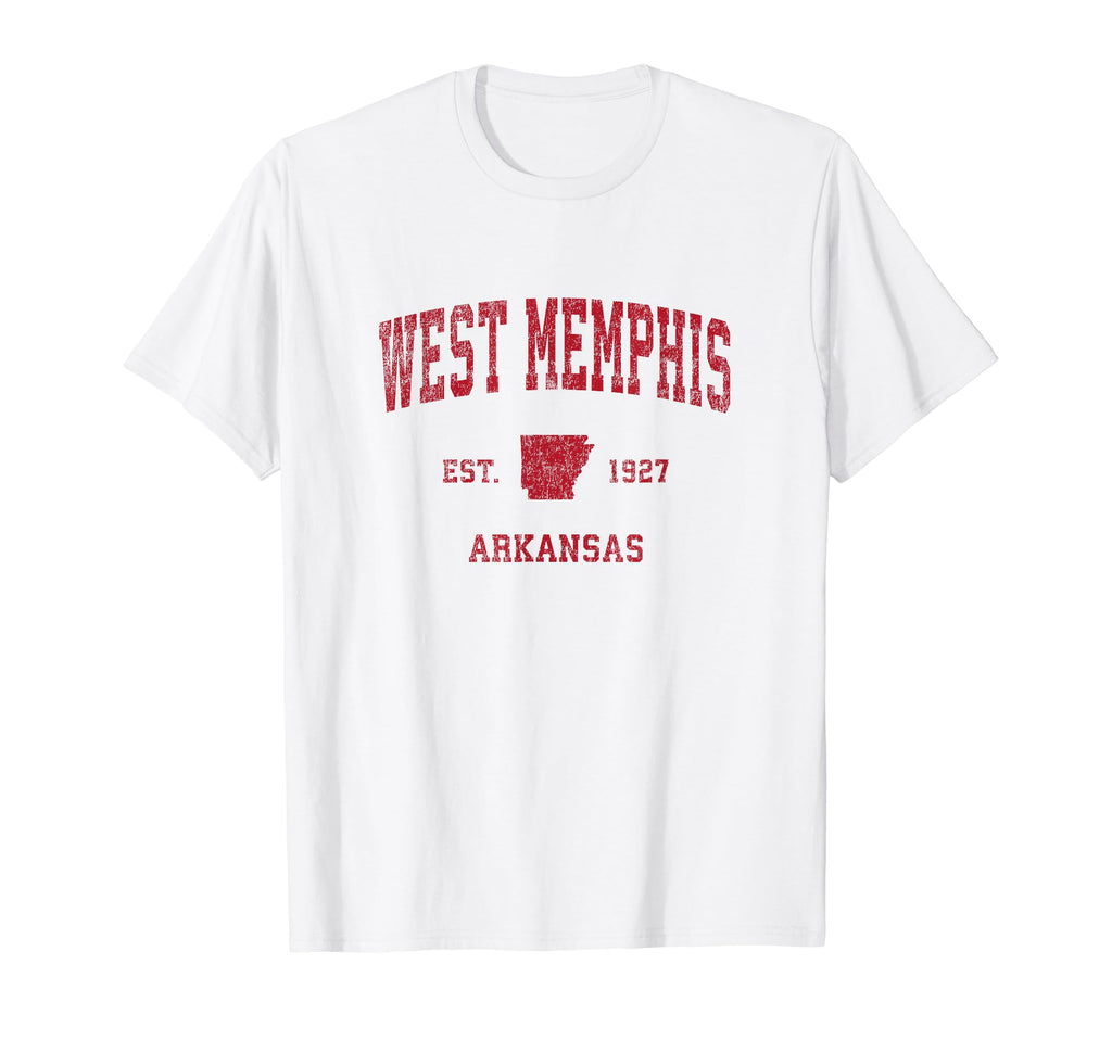 West Memphis Arkansas Ar Sports Red T-Shirt - Unique Graphic for Adults - T-Shirt, Sweatshirt, Hoodie