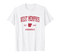 West Memphis Arkansas Ar Sports Red T-Shirt - Unique Graphic for Adults - T-Shirt, Sweatshirt, Hoodie