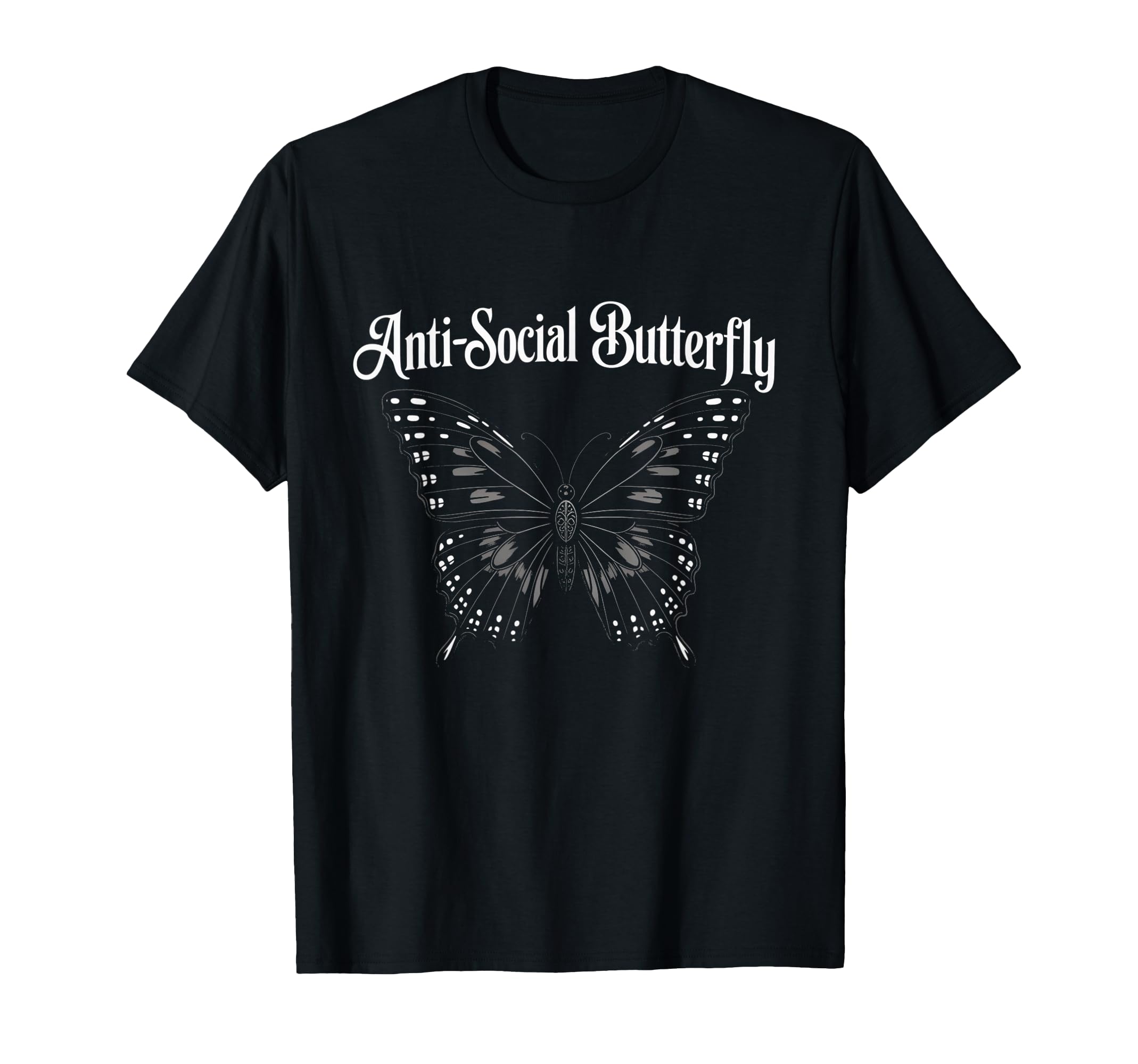 Antisocial Butterfly Gothic Creative T-Shirt - Custom Art Print for Adults - T-Shirt, Sweatshirt, Hoodie