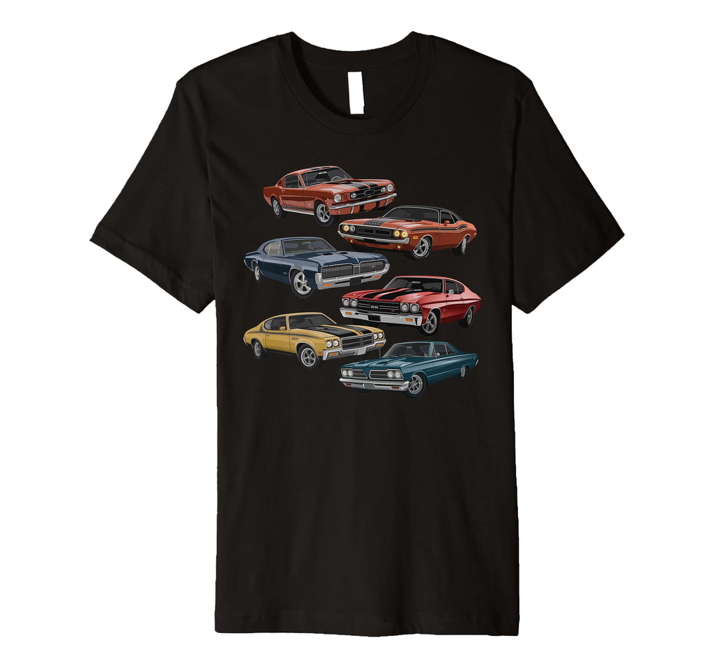 Muscle Car Artwork Car Show Enthusiasts T-Shirt - Minimalist Print Unisex - T-Shirt, Sweatshirt, Hoodie