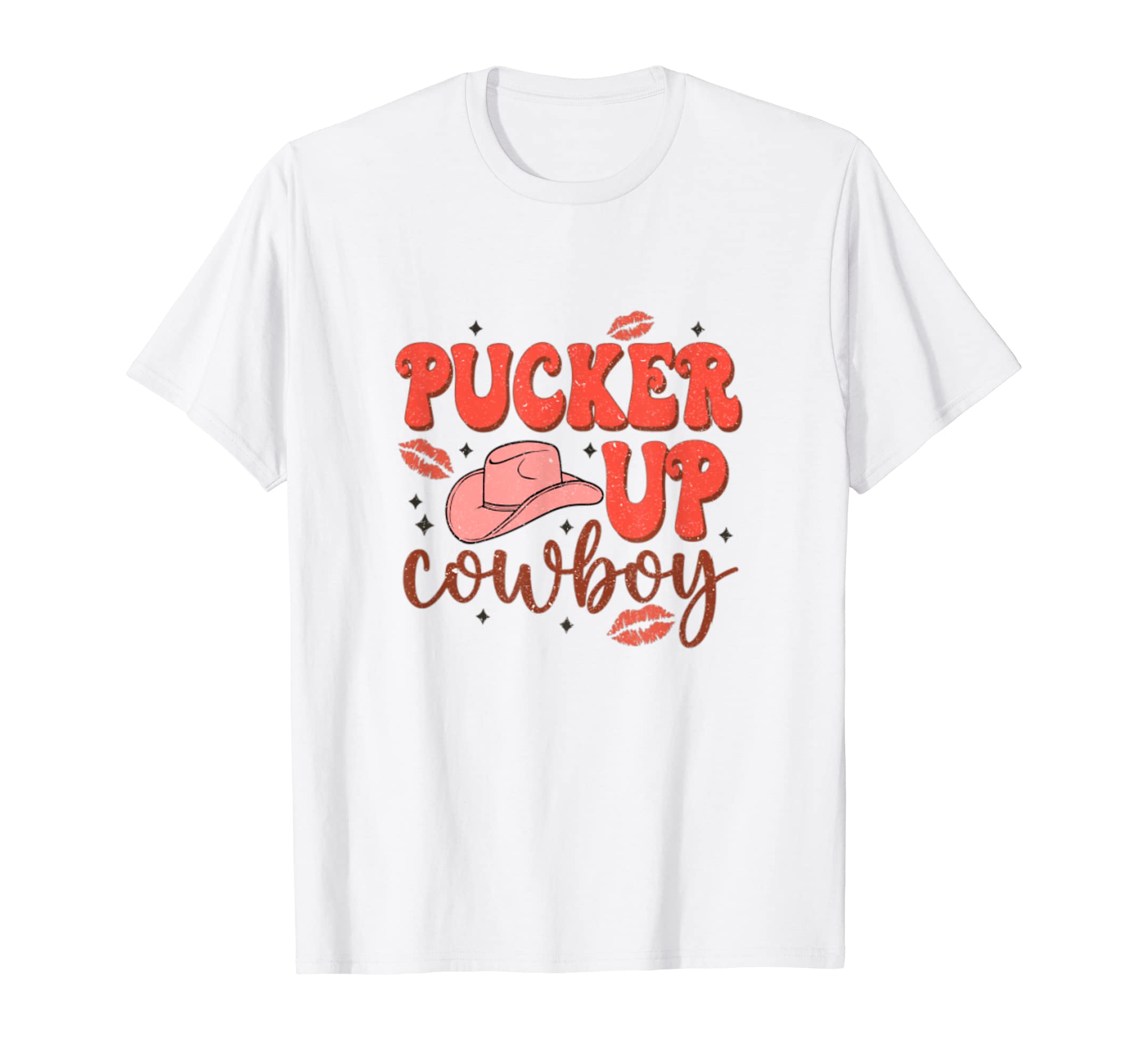 Pucker Up Cowboy Valentines Day T-Shirt - Custom Art Print Men Women - T-Shirt, Sweatshirt, Hoodie